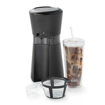 Ice™ Filtru de Cafea cu Reutilizabile Pahar și Filtru, Negru