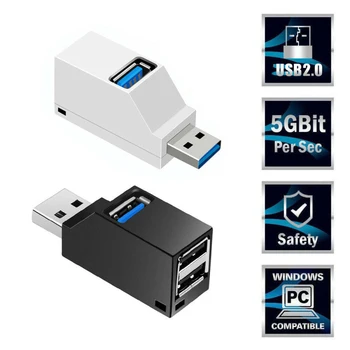 1 buc 3 Porturi USB Hub Mini USB 2.0 de Mare Viteză Hub Desktop Portabil Multi Splitter Box Expansiune Adaptor Pentru Desktop PC, Laptop