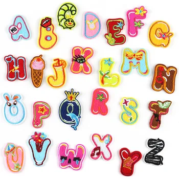 1 buc Desene animate O-Z Scrisoare Alfabet Patch-uri de Fier Pe Numele limba engleză Text, Autocolante Diy Broderie Rochie Jachete Paltoane Insigna Aplicatii