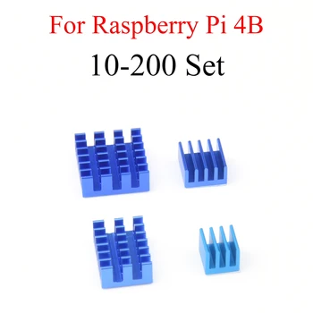 10 - 200 Set de Aluminiu radiator de Răcire Chiuveta Cooler Radiator 4buc Kit Radiator Pentru Raspberry Pi 4 Model B Albastru
