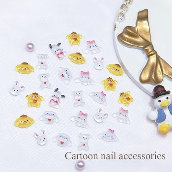 10buc Cinnamoroll Diy Accesorii Anime Kawaii Sanrio Pachacco Drăguț desen Animat Pom Pom Purin Nail Art Patch-uri de Jucărie pentru Fete