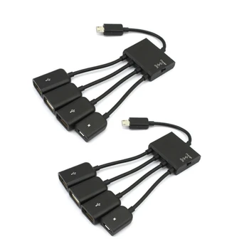 2 Buc Micro USB Spliter Adaptor 4 Port Conector Spliter Adaptor Pentru Android Tablet PC Computer de Încărcare de Putere