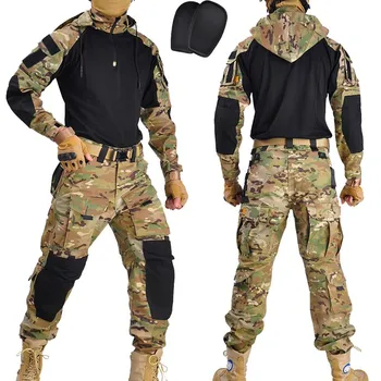 2023 Bărbați Militare Uniformpants Tricou Armată de Luptă Tactice Multicam Uniformă Militară Cu Tampoane Costum de Camuflaj Haine de Vânătoare
