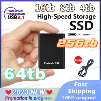 256TB Noi Portable SSD HDD de 1TB, 2TB Hard Disk Extern 2TB 4TB Solid state Disk-uri de 500GB Hard Disk USB 3.1 4TB SSD pentru Laptop ps4