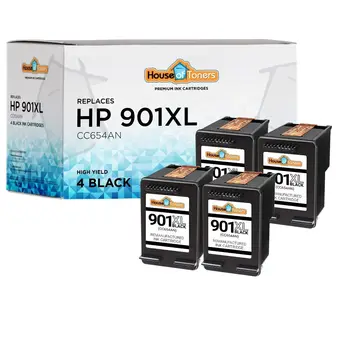 4 Randament Ridicat Cartușele de Cerneală HP 901 XL Black se Potrivește Officejet J4500 Imprimante