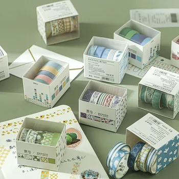 5 Rola Simplu Colorate Bandă Washi Scrapbooking Design Jurnal Jurnal Materiale Decorative Lucrate Manual Bandă De Hârtie Școala De Papetarie