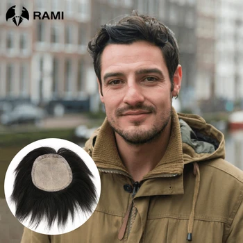 Bărbați Capilar Proteză de Mătase Baza Bărbați Peruca de Păr de sex Masculin Proteza Respirabil Păr Uman Sisteme Unitate Pentru Om Peruci Par Natural