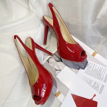 Calitate de Top Femei Tocuri Înalte de Moda de Lux Doamnelor Cristal Strălucesc Roșu Unic Pantofi Retro Clasic Designer de 10 cm toc 0720HJ