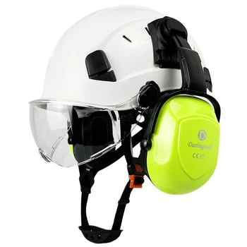 CE Construcție de Siguranță Casca cu Ochelari de protecție Cu Vizor SNR=30dB antifoane ABS Pălărie Tare ANSI Industriale Activitatea de Protecție a Capului de Salvare