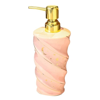 Ceramica Dozator De Săpun Lichid Baie De Depozitare Sticla De Detergent De Mână Gel De Duș Șampon Roz