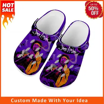 Chitaristul Jimi Hendrix Acasă Saboți De Apă Personalizat Pantofi Barbati Femei Adolescent De Pantofi Grădină Bloca Respirabil Plaja Gaura Papuci De Casă Alb