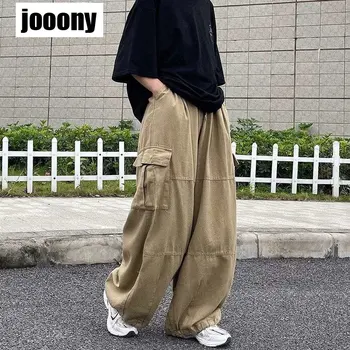 Coreeană Versatil Y2k Harajuku Streetwear Mare Buzunar De Pantaloni De Moda Piciorul Drept Larg Hip Hop Pantaloni Streetwear Pantaloni De Marfă În Vrac