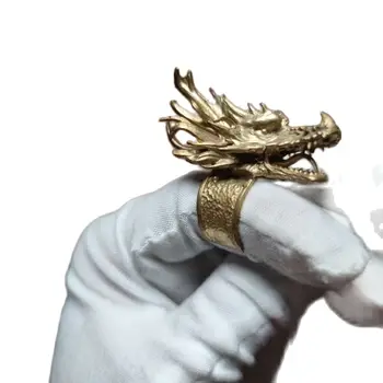 Cupru pur inel dragon dominator dragon prosper avere atragerea de avere gold dragon cu cap de dragon ring inel de personalitate