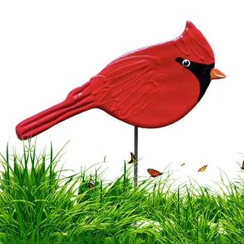 De Grădină Din Metal Miza Păsări Roșii Decor Roșu Copac Decorativ Miza Gard Patina Formă De Pasăre În Aer Liber, Curte Gazon Decor
