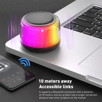 Difuzor portabil Bluetooth cu LED-uri, Dimensiuni Compacte și o Calitate Superioară a Sunetului