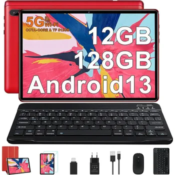 Facete Q6 10 Inch 5G Octa Core 12GB RAM 128GB ROM 6000mAh Bluetooth 5.0 Tablet PC 120Hz 2.5 K Display LCD Rosu Tableta Android 13