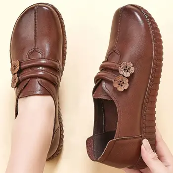 Femei pantofi plat din piele pantofi 2023 feminin non-alunecare de vacă din piele pantofi femei, de jos în confortabil Alunecare Pe pantofi pentru femei