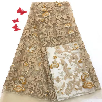 Galben de Înaltă Calitate, dantela tesatura 2019 Africane Voile Elvețian Țesături Dantelă De Nunta/rochie de Petrecere,transport Gratuit RF38