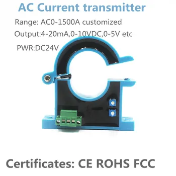 Hall Senzor Analogic de Ieșire AC Curent Transmițător 0-50A 150A 500A Split Core Curent Hall Transformerurrent Senzor Traductor