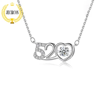 JECIRCON 0.5 ct Moissanite Clavicula Lanț pentru Femei Argint 925 520 Inteligent Pandantiv Colier Moda Cadou de Ziua Îndrăgostiților