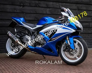 K8 GSXR 600 750 08 09 10 ABS Carenaj Kit Pentru Suzuki 2008-2010 Albastru Alb Biciclete Kituri de Caroserie (de Turnare prin Injecție)