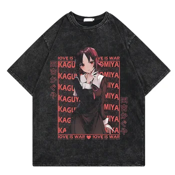 Kaguya Dragostea este Război tricou barbati anime Japonez streetwear Spălat tricou masculin anime Japonez harajuku îmbrăcăminte