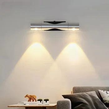 Led Reglabil Dual-cap Rotativ din Aluminiu de Perete Lampă de Noptieră Dormitor sufragerie Hol Lămpi Reflectoare Decor Ambient Lămpi