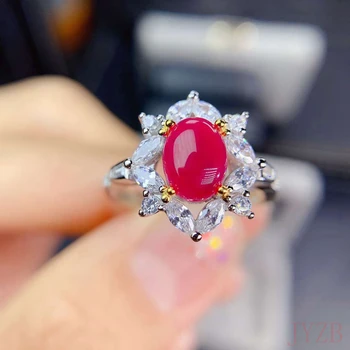Naturale Burma ruby Rose argint 925, inel set potrivit pentru femeile rafinate bijuterii de nunta set roz