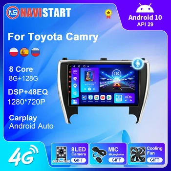 NAVISTART Android Radio Auto Stereo Pentru Toyota Camry 2015-2017 Navigare GPS Android Auto 4G WIFI Carplay Cam Player 2 Din DVD