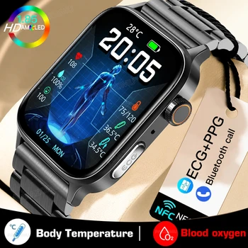 Noi ECG+PPG Ceas Inteligent Bărbați cu Laser Tratament De Hipertensiune arterială, Hiperglicemie Hiperlipidemie Rata de Inima Sănătoasă Barbati Sport Smartwatch