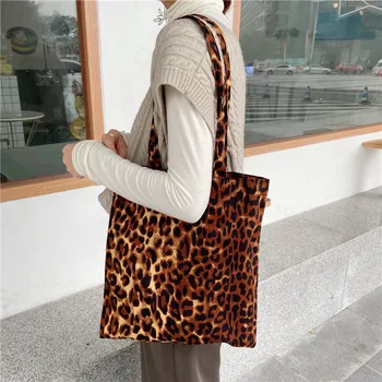 Noul leopard sac de pânză singur umăr diagonală sac de pânză de sex feminin ghiozdan geantă de cumpărături leopard tote sac