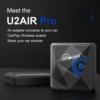 OTTOCAST U2 Aer PRO Wireless CarPlay Adaptor pentru iPhone Apple Car Play Dongle Bluetooth Wifi USB Multimdia Player
