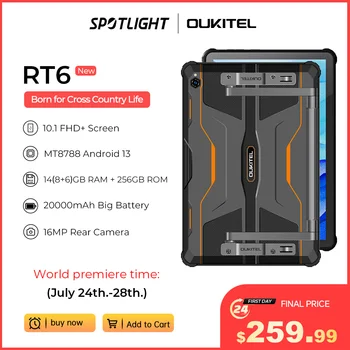Oukitel RT6 Android 13 Rugged Tablet PC 20000mAh 14GB 256GB Tablete 10.1