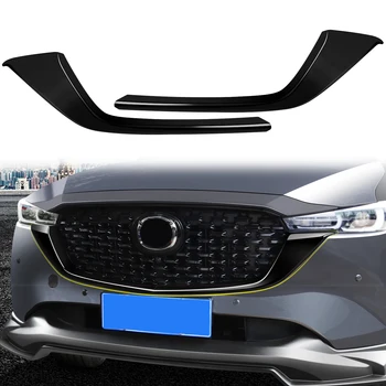 Pentru Mazda CX-5 CX5 2017 2018 2019 2020 2021 2022 2023 Negru Lucios, Grila Fata cu Insertii de Acoperire Laminat Trim ABS, Accesorii Auto