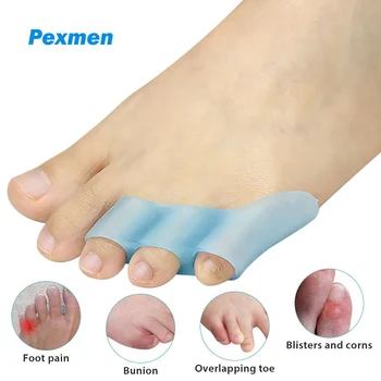 Pexmen 2/4buc Degetul mic Separator Gel Toe Protectori pentru Buclat și care se Suprapun Degetele de la picioare Degetul Mic de la picior Distantier pentru Frecare Blister