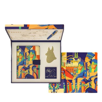 Picasso 5523 Egipt Stil Lux Metal Fin Peniță 0.5 mm, Pix Albastru & Auriu Scris Set Cadou PFP004