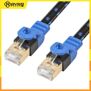RYRA 0.5/1/2/5/10M CAT7-2 tv cu Cablu Ethernet 10G RJ45 Ecranat Dublu de Cupru Pur Cablu de Rețea Pentru Calculator Router Laptop