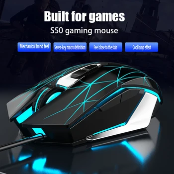 S50 Nou Mouse De Gaming, Cu Fir De Jocuri Mecanice, Programare Macro, Notebook-Uri, Desktop Computer, Birou