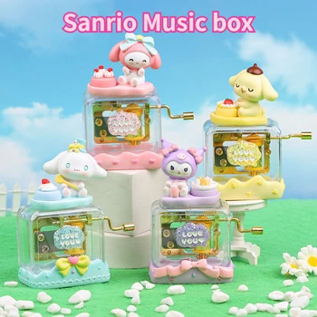 Sanrio Desene Animate Cinnamoroll Music Box Kuromi Mână Cotite Cutie Muzicală A Elevilor Cadou De Ziua Decor Creativ Hellokitty