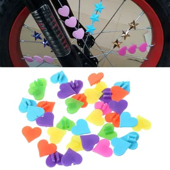 Siguranța 36Pcs Avertizare Rotund din Plastic Multi-color Stele de Biciclete Clip Biciclete Accesorii de Decorare a Vorbit Margele Șirag de mărgele