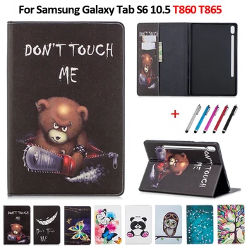 Smart Piele PU Tipărite Capac Pentru Coque Samsung Galaxy Tab S6 Caz husa pentru Tableta Funda Pentru Galaxy Tab S6 10.5 Caz T860 T865+Pen