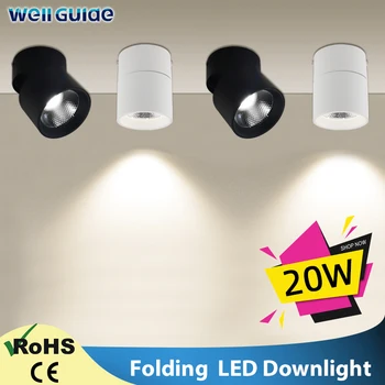 Spot Downlight LED-uri Pliabil 20W 10W 15W Led lumina Reflectoarelor AC 220V de Suprafata din Aluminiu Montate LED Tavan Pete Lampa Pentru Bucatarie Acasă