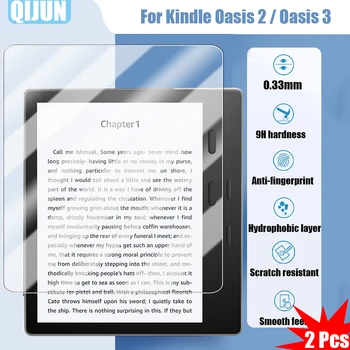 Tableta de sticlă pentru Kindle Oasis 2 3-lea 2 tesaloniceni 3-a Temperat film Explozie dovada și rezistent la zgarieturi material de impermea Anti fingerprint 2 Buc