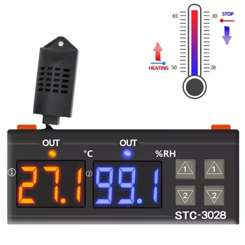 Termostat Incubatorul de 220V/24V/12V Display LCD Digital Termostat STC-3028 Controler de Temperatură Și Umiditate
