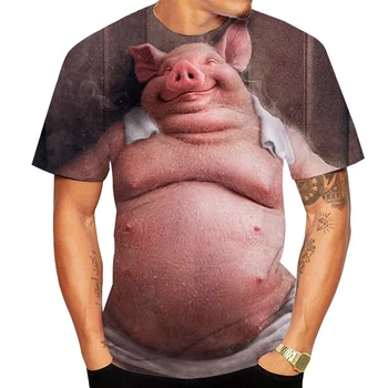 Tricouri Pentru Bărbați Amuzant Animal Porc 3D Imprimate Tricou Casual Gât Rotund cu Maneci Scurte T-Shirt de zi cu Zi Harajuku Streetwear Topuri 