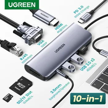 UGREEN C USB HUB 4K HDMI Adaptor USB de C RJ45 USB 3.0 PD 100W Dock pentru MacBook Pro Air M2 M1-C USB 3.1 de Tip C Splitter USB HUB