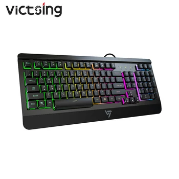 VicTsing PC149 Tastatură de Gaming Ultra-slim cu Fir Tastatură cu Membrană Cu Mecanic Sentiment 104 Taste RGB cu iluminare de fundal Pentru PC Gamer
