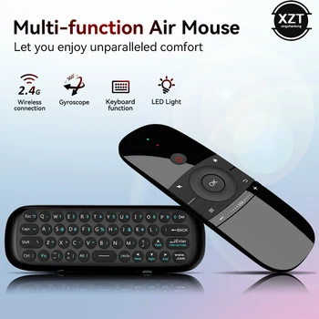 W1 2.4 G Mouse-ul de Aer Tastatura Wireless cu 6 Axe de Mișcare Sens Smart IR Control de la Distanță Receptor USB pentru Suporturi Android Câștiga Smart TV