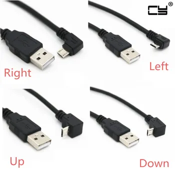 În sus și în Jos și Stânga și Dreapta în Unghi de 90 de Grade USB Micro USB de sex Masculin la USB de sex masculin de Date de Încărcare conector Cablu 25cm 50cm pentru Tableta 5ft 1m